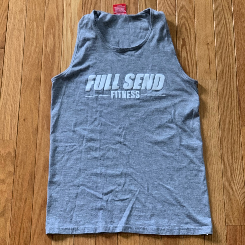 Full Send Fitness Tank Top Size Small | Gray Sleeveless Gym Shirt